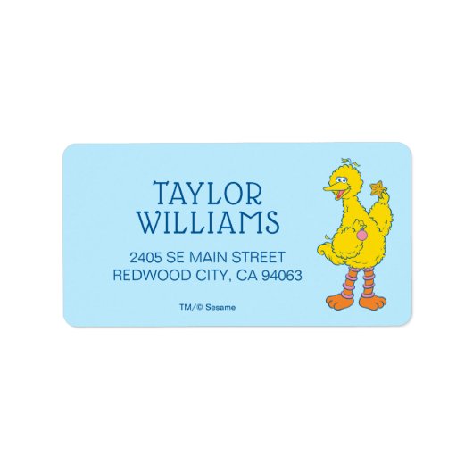 Étiquette Gros Oiseau tenant des ornements de Noël (Devant)