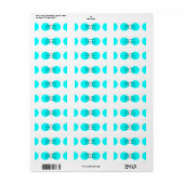 Étiquette Gros points Aqua (Feuille entière)