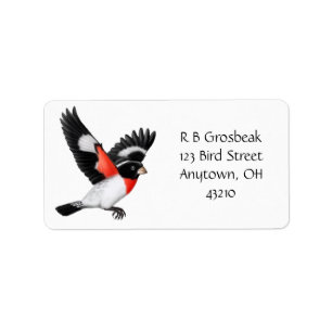 Étiquette Grosbeak Rose personnalisable