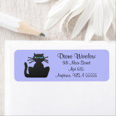 Étiquette Grosse Chat Noir Femmes Lavande Retour (En situation)