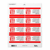 Étiquette Groupe central - Rouge (Feuille entière)