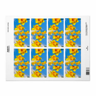 Étiquette Groupe de Daffodils Médaille d'or Fleurs