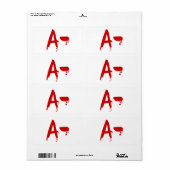 Étiquette Groupe sanguin A - Hôpital d'horreur négatif (Feuille entière)