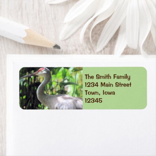 Étiquette Grue de Sandhill (En situation)