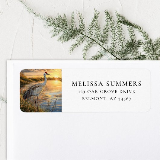 Étiquette Grue de Sandhill Floride Milieux humides