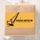 Étiquette Grue noire Jaune Style Illustratif Construction (En situation)