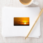 Étiquette Grues au lever du soleil (En situation)