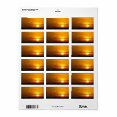 Étiquette Grues au lever du soleil (Feuille entière)