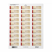 Étiquette Grues en papier rouge et bleu Motif Mariage (Feuille entière)