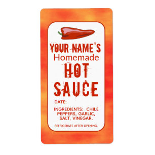 Étiquette Grunge fait maison Sauce Chaud Chili poivre sur me