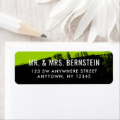 Étiquette Grunge Lime Green Black Adresse de retour (En situation)