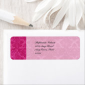 Étiquette Grunge rose Damask (En situation)