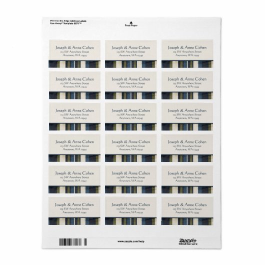 Étiquette Grunge Stripes (Feuille entière)