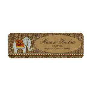 Étiquette Guépard ID390 de monogramme de promenade