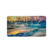 Étiquette Guirlande Lumineuse Élégante Mariage de Plage au C (Devant)