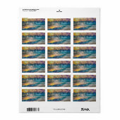 Étiquette Guirlande Lumineuse Élégante Mariage de Plage au C (Feuille entière)