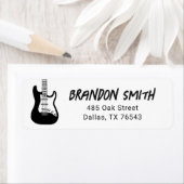 Étiquette Guitare Rock And Roll Anniversaire Adresse de reto (En situation)