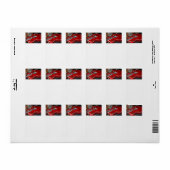 Étiquette Guitare rouge sur ampli (Feuille entière)