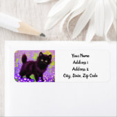 Étiquette Gustav Klimt Black Kitten (En situation)