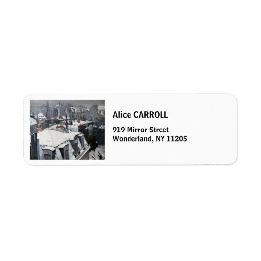 Étiquette Gustave Caillebotte - Toits dans la neige (Devant)