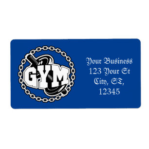 Étiquette Gym Barbell Logo Thunder_Cove