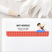 Étiquette Gymnastique Boy Return Adresse (En situation)