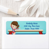 Étiquette Gymnastique Girl Cute Gymnast Adresse de retour (En situation)