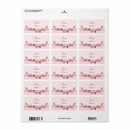 Étiquette Halbe Blüten (Feuille entière)