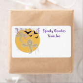 Étiquette Halloween Baking ou Drink mixer chauves-souris fan (En situation)