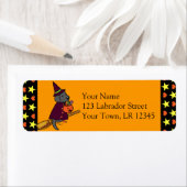 Étiquette Halloween Black Labrador Carton 1 (En situation)