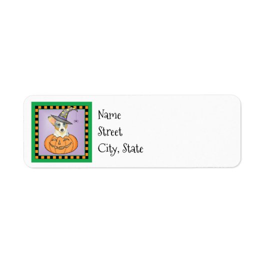 Étiquette Halloween Cardigan Welsh Corgi (Devant)