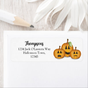 Étiquette Halloween Cute Jack O'lanterns Adresse de retour