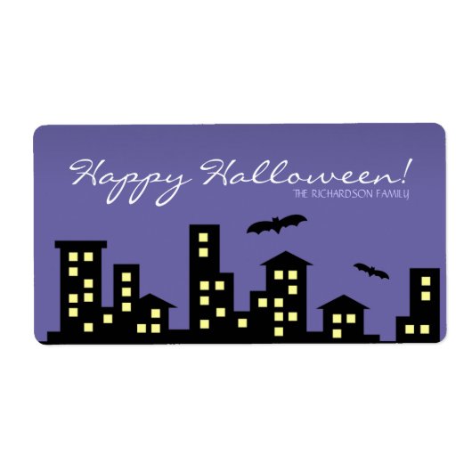 Étiquette Halloween du paysage (Devant)