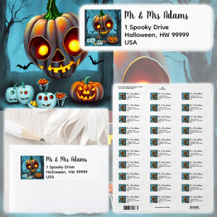 Étiquette Halloween éffrayant Art 2 : Mignons monstres Citro