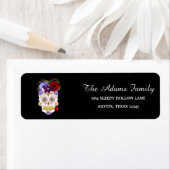 Étiquette Halloween Floral Sugar personnalisé (En situation)