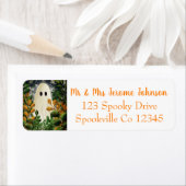 Étiquette Halloween Ghost (En situation)