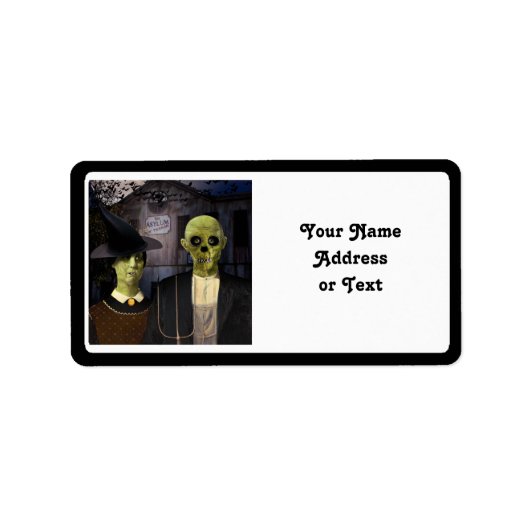 Étiquette Halloween gothique américain (Devant)