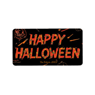 Étiquette Halloween, Halloween moderne minimaliste