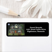 Étiquette Halloween Maison hantée Adresse de retour Étiquett (En situation)