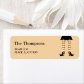 Étiquette Halloween Orange Bande Sortie Jambes Texte Personn (En situation)