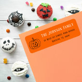 Étiquette Halloween Orange Pumpkin Party Mail Return Address