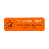 Étiquette Halloween Orange Pumpkin Party Mail Return Address (Devant)