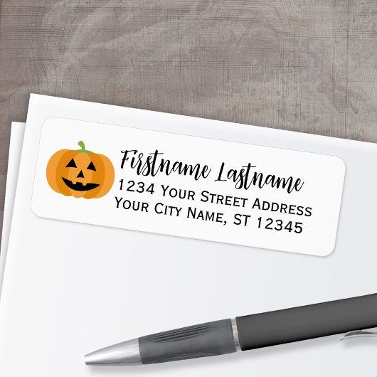 Étiquette Halloween Party - Citrouille mignon Adresse de ret