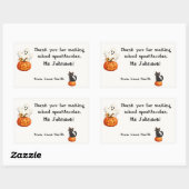 Étiquette Halloween Prof de Chat Citrouille Fantôm (Feuille)