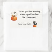 Étiquette Halloween Prof de Chat Citrouille Fantôm (Sac)