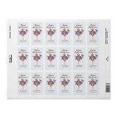 Étiquette Halloween Scarecrow avec Citrouille (Feuille entière)