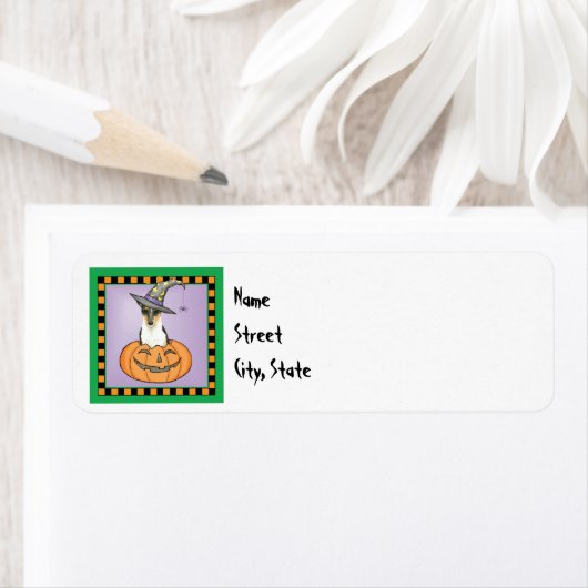 Étiquette Halloween Smooth Collie (En situation)