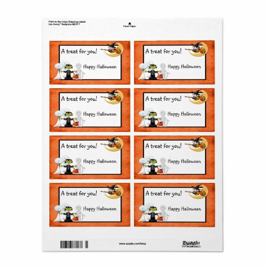 Étiquette Halloween Spooks (Feuille entière)