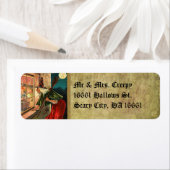 Étiquette Halloween vintage (En situation)