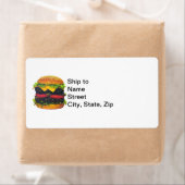 Étiquette Hamburger de luxe double au fromage (En situation)